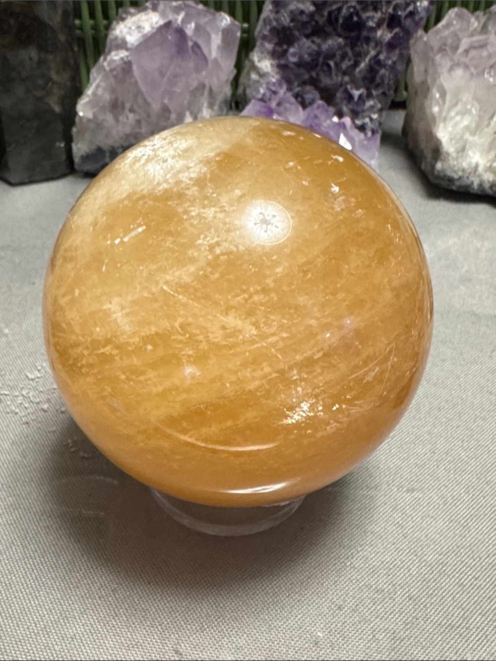 Orange Calcite Decorative Sphere - Home Accents